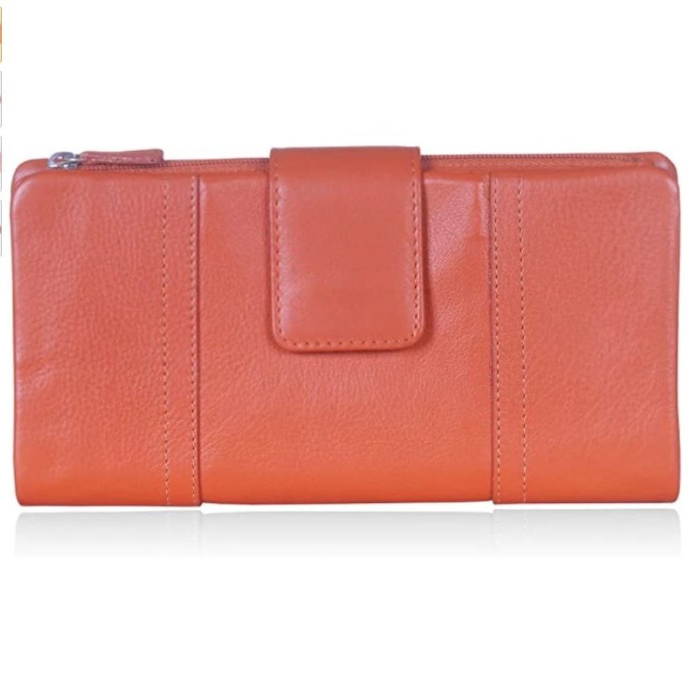 Mancini Luggage Ladies RFID Secure Clutch Wallet